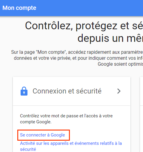 configuration mon compte google